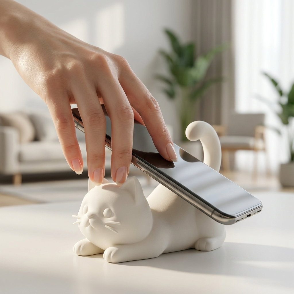 3D Printed Cat Figurine Device – обзор и цена Tablet Stand Accessories