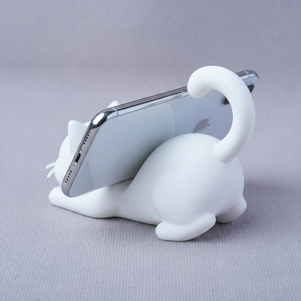 3D Printed Cat Figurine Device – обзор и цена Tablet Stand Accessories