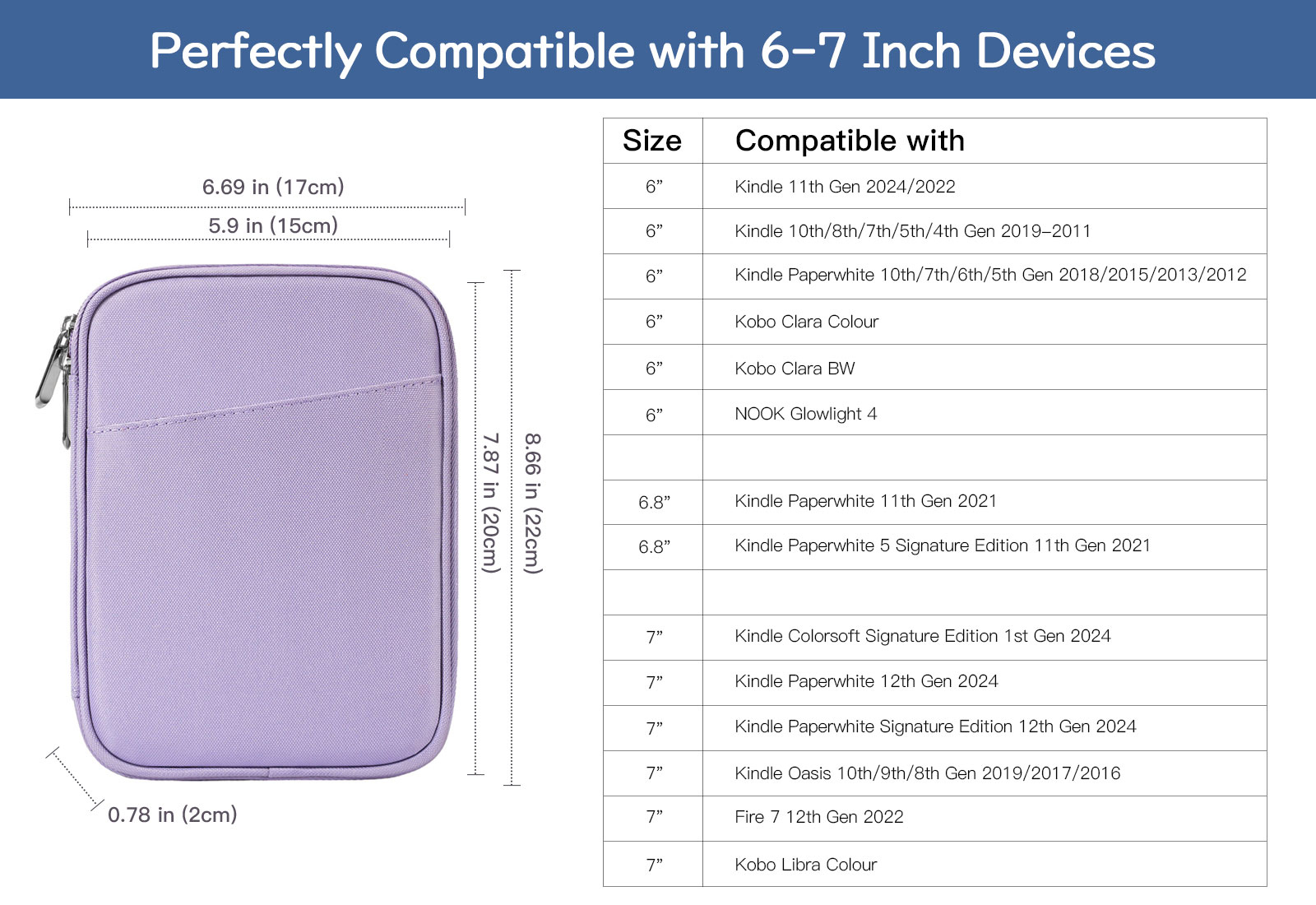 6-7 Inch Tablet Sleeve for 7